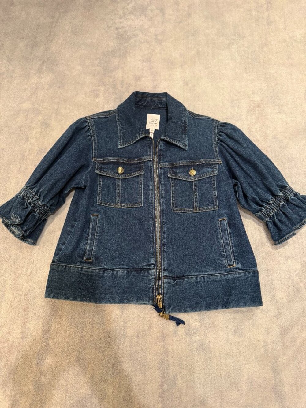 Cinq à Sept Holly Half Sleeve Denim Jacket XS, Worn Once